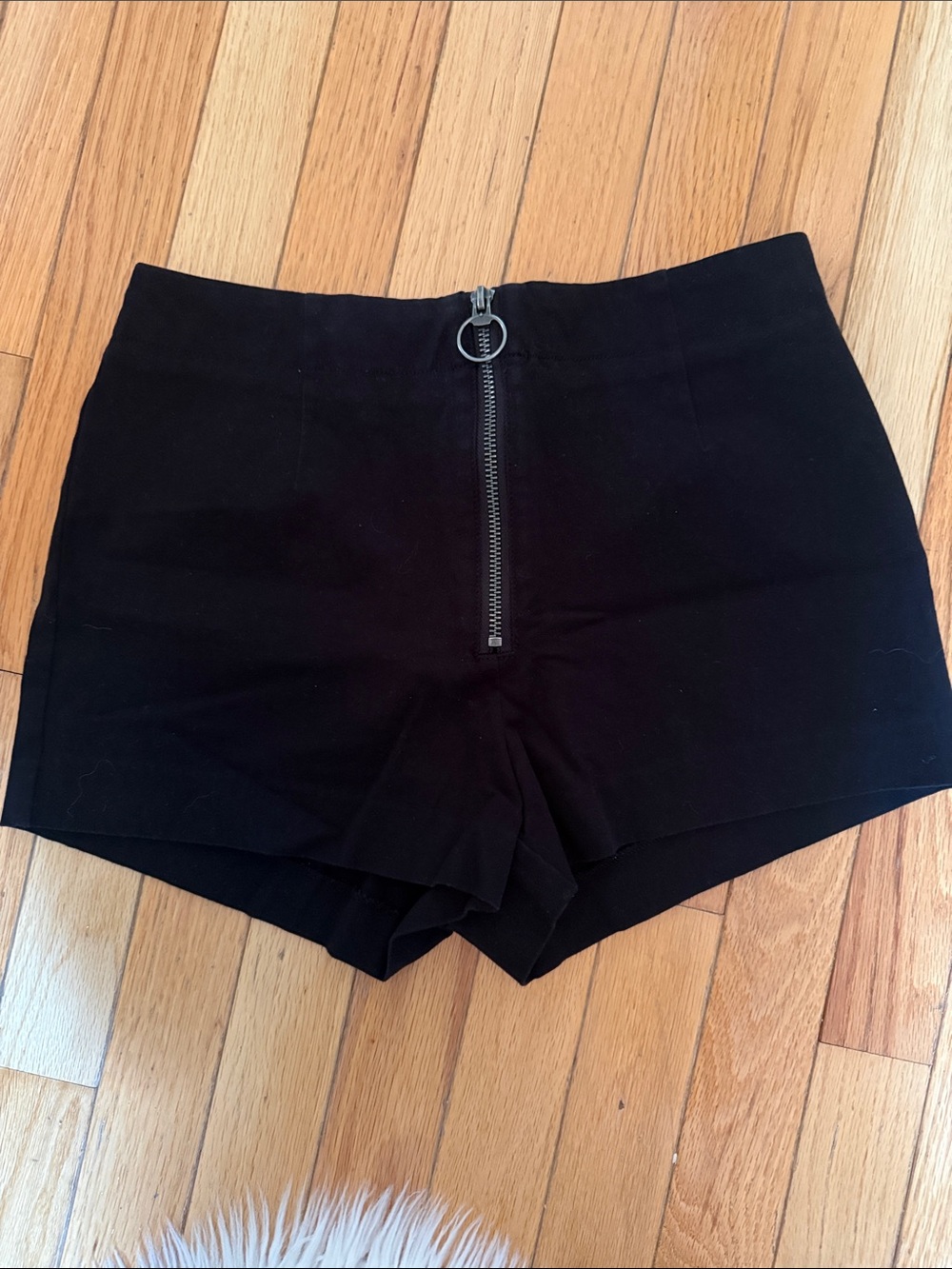 Maeve Women's Black High-Rise Zip Front Shorts